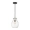Z-Lite Bella 1 Light Mini Pendant, Matte Black & Clear 476MP-MB-BN - alternate 1